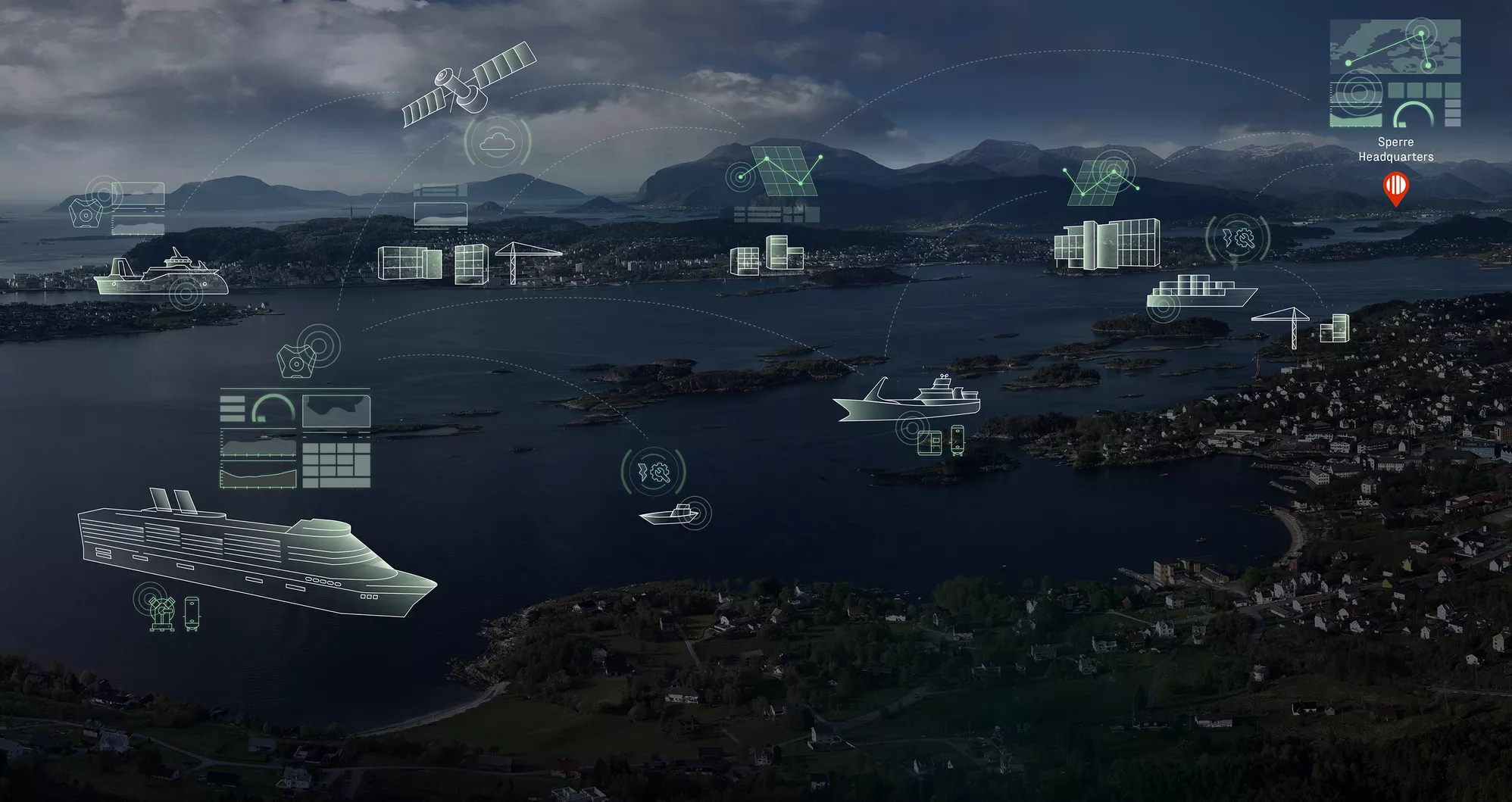 Maritime cluster advanced version rød pin